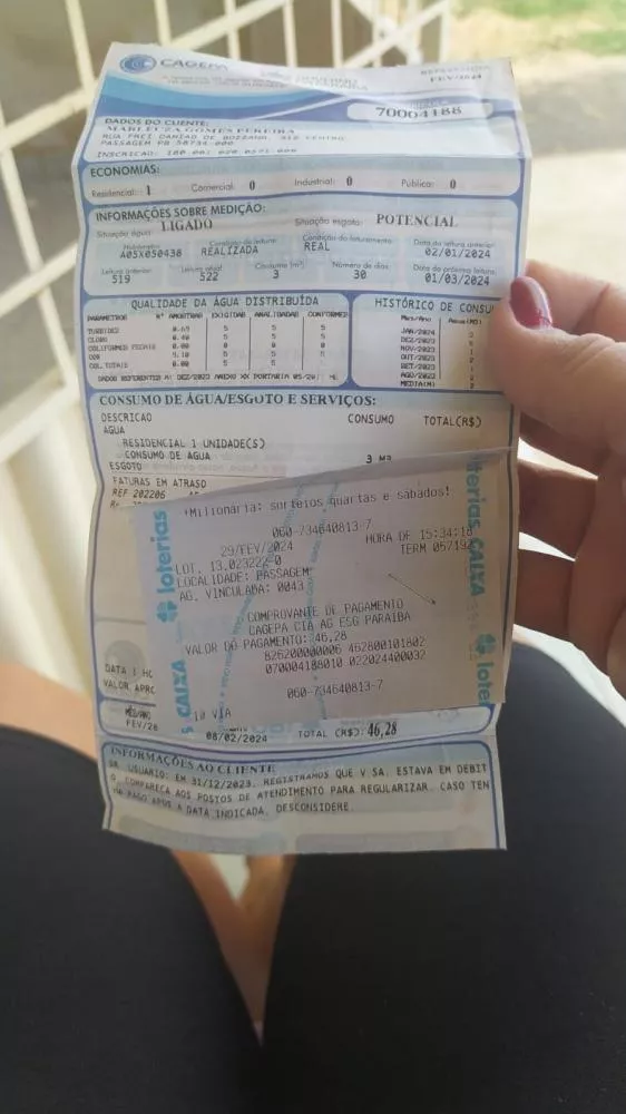 Moradora de Passagem denuncia falta d'água há 5 dias. Cagepa diz que enviará equipe ao local