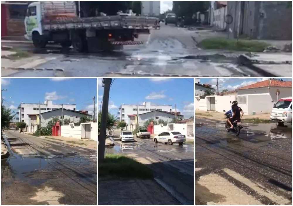 Morador cobra providências para galeria estourada no cruzamento de ruas em Patos. Prefeitura diz que irá agilizar a demanda 