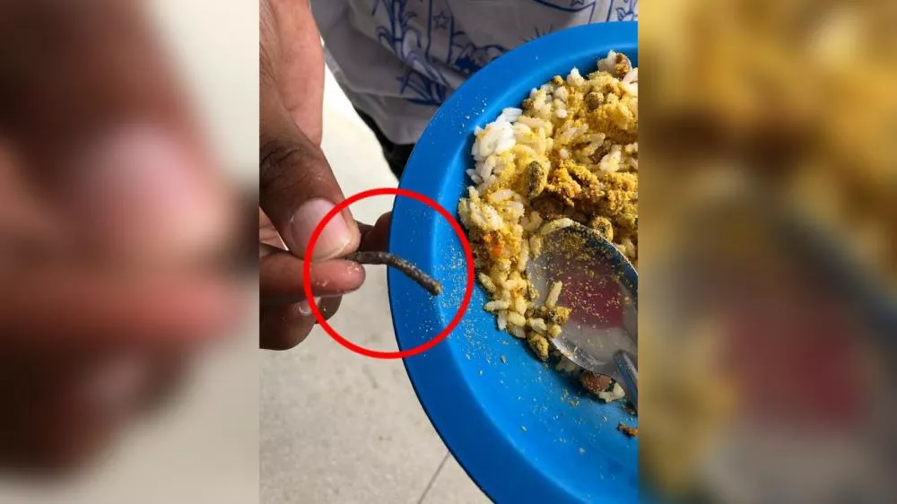 Alunos da Escola Estadual Auzanir Lacerda, em Patos, denunciam que prego foi encontrado dentro de refeição