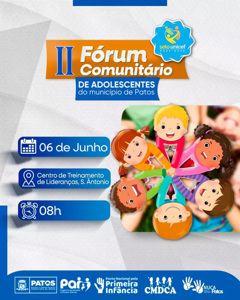 II Fórum Comunitário de Adolescentes de Patos: Avaliação e Evolução das Ações em Prol da Juventude