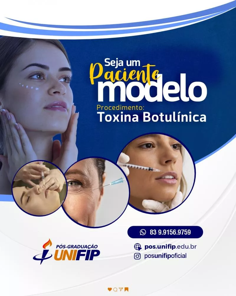 Seja um paciente modelo na aplicação de Botox no Unifip nesta sexta-feira (07)