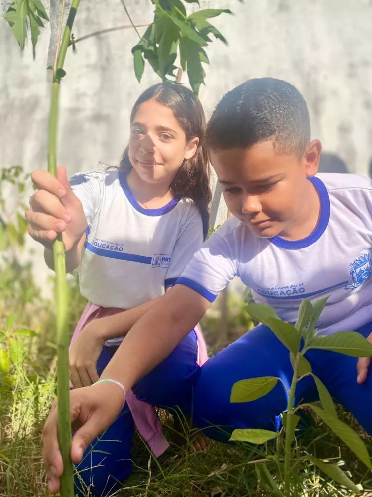 Dia Mundial do Meio Ambiente é celebrado com plantio de árvores e palestra nas escolas municipais de Patos