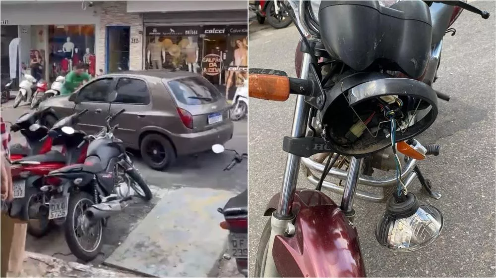 Jovem motociclista relata acidente no Centro de Patos e diz que motorista se evadiu do local tentando atingi-lo; veja vídeo