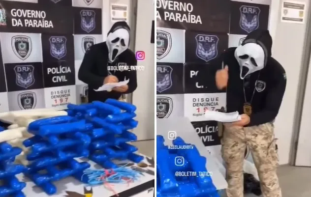 Policial civil é afastado após reproduzir meme 'amostradinho' com explosivos apreendidos em operação na Paraíba; veja vídeo