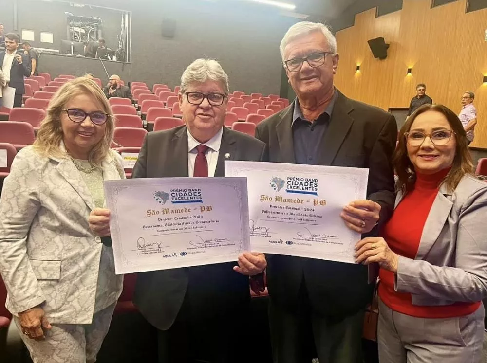 Modelo de gestão pública: São Mamede vence em duas categorias do Prêmio Band Cidades Excelentes 2024