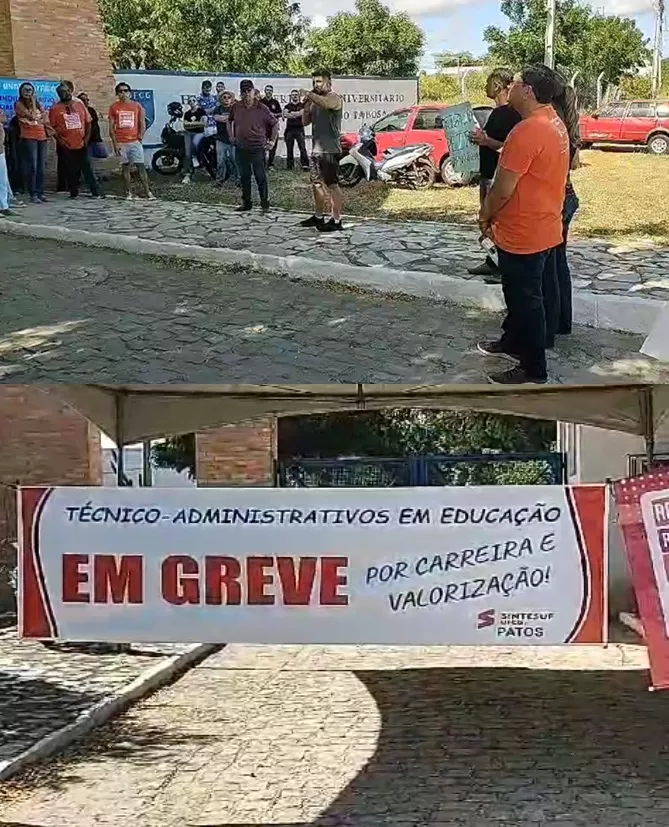 Sindicatos promovem ato público em defesa da educação e do serviço público, em Patos-PB
