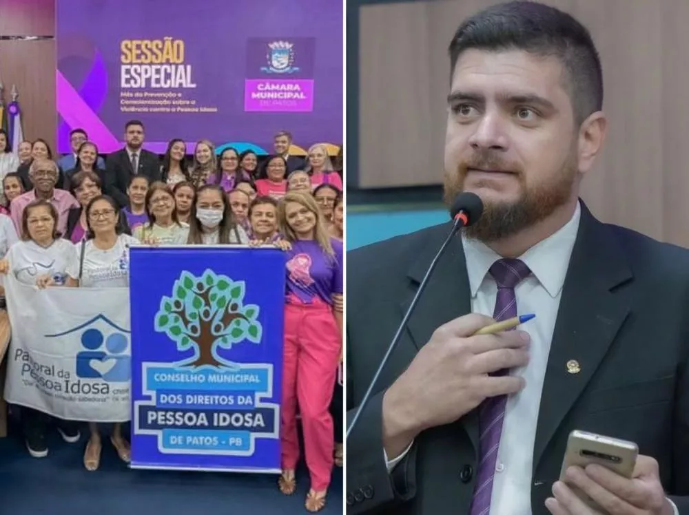 Vereador Jamerson Ferreira destaca violência contra idosos em sessão especial do Junho Violeta na Câmara Municipal de Patos