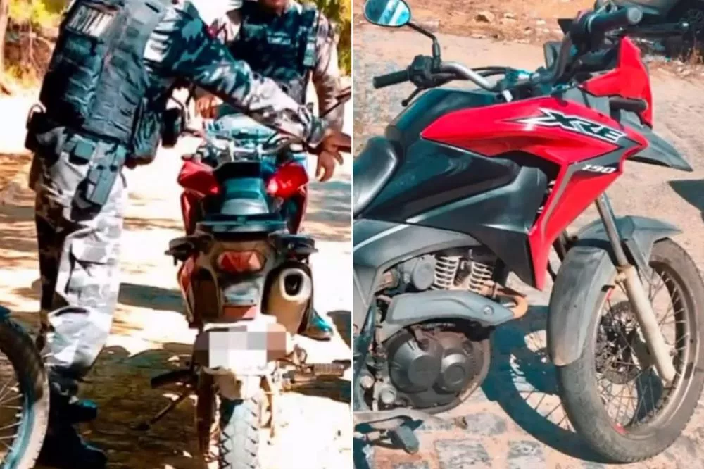 Motocicleta adulterada é apreendida pela PM e condutor preso no bairro Sete Casas, em em Patos-PB