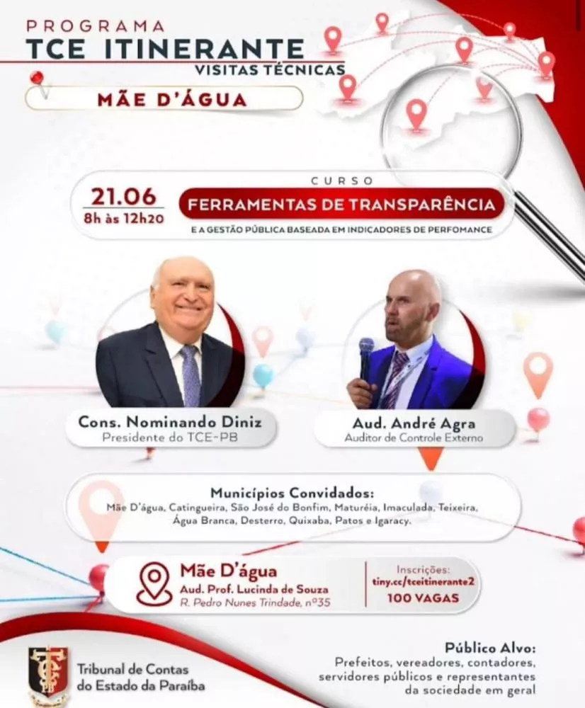 Presidente do TCE – PB realiza visita ao município de Mãe d’Água e será homenageado com Título de Cidadão