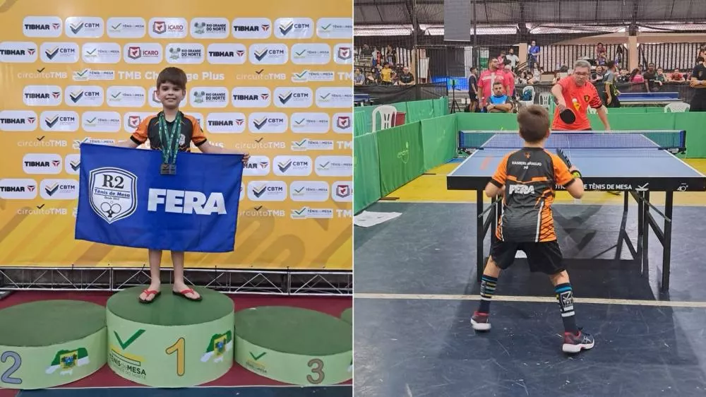 Ranieri Filho é ouro e prata no Tênis de Mesa e atletlas da Academia R2 brilham TMB Challenge Natal