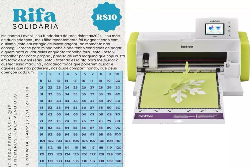 Jovem mãe e empreendedora patoense lança rifa para comprar equipamento de trabalho e melhorar produção de decoração e papelaria personalizada