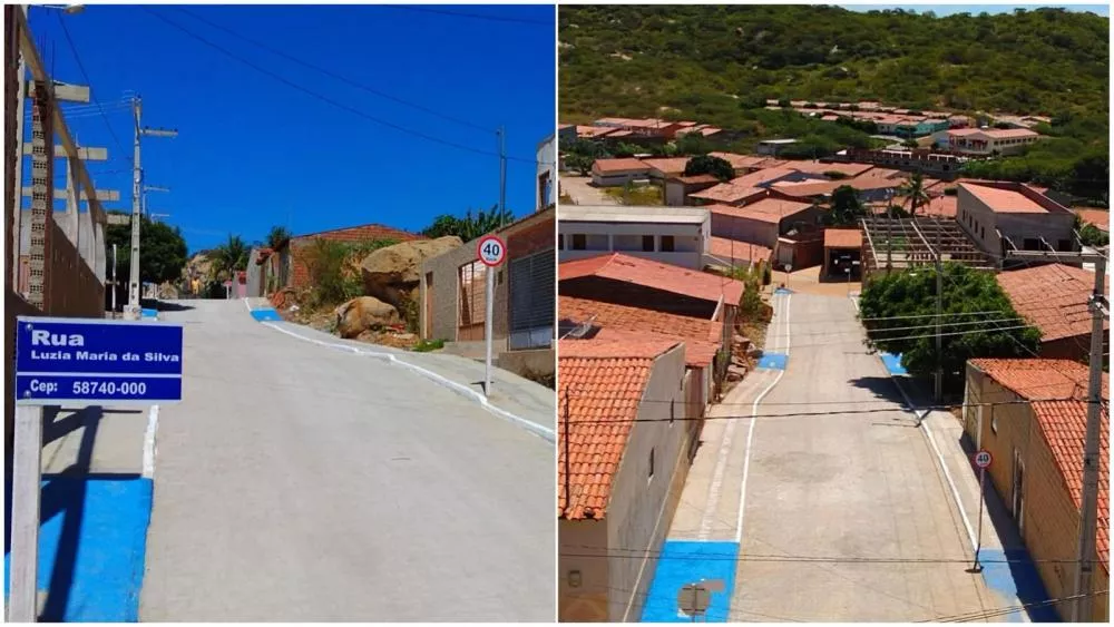 Prefeitura de Mãe d'Água entrega pavimentação na rua Luzia Maria da Silva