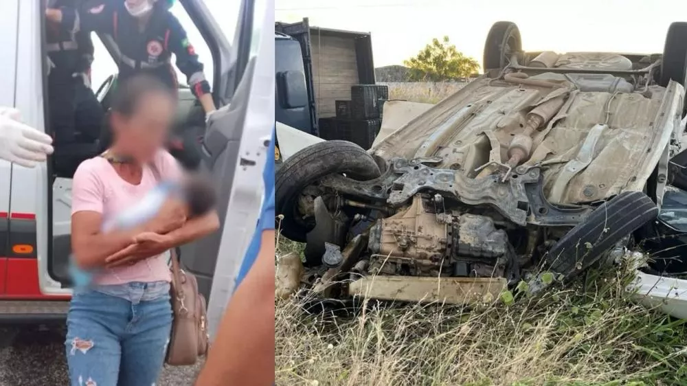 Bebê vítima de acidente na BR-361, em Santa Terezinha-PB, recebe alta do Hospital de Trauma de CG