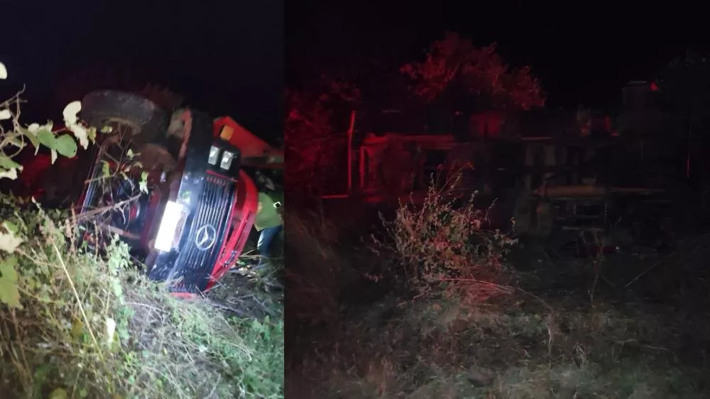 Idoso fica ferido após perder controle de caminhão e capotar na BR-361, entre Santa Terezinha e Catingueira, na noite desta sexta-feira (12)