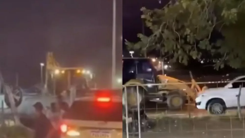 Homem joga retroescavadeira contra veículos e deixa uma pessoa ferida após vaquejada no Ceará; veja vídeo