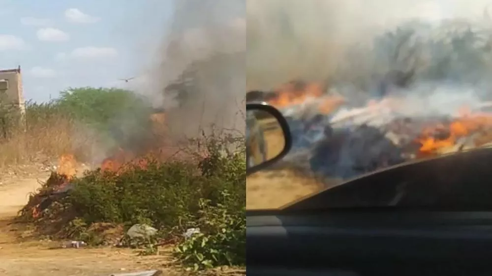 Incêndios constantes em terreno baldio preocupam moradores do Bairro Jatobá em Patos