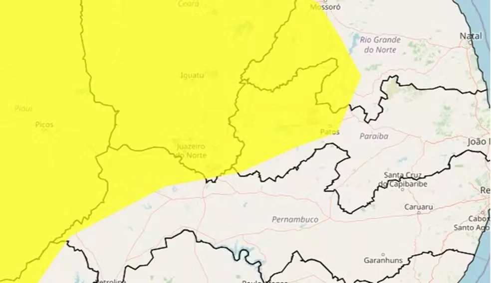 Inmet emite alerta de baixa umidade para Patos e mais de 70 municípios da Paraíba; veja lista