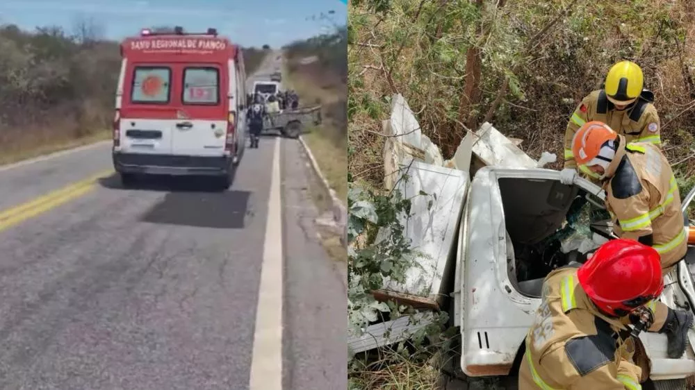 Acidente deixa duas pessoas feridas na BR-426, no Vale do Piancó