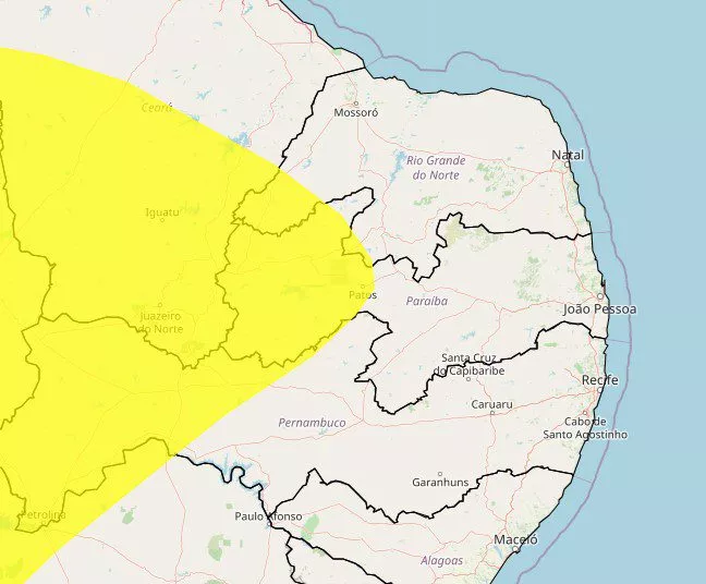 Patos e mais de 70 municípios do Sertão recebem alerta de baixa umidade do ar, que pode chegar a 20%