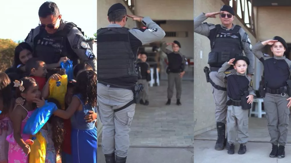 3º BPM homenageia policiais no Dia dos Pais; veja vídeo