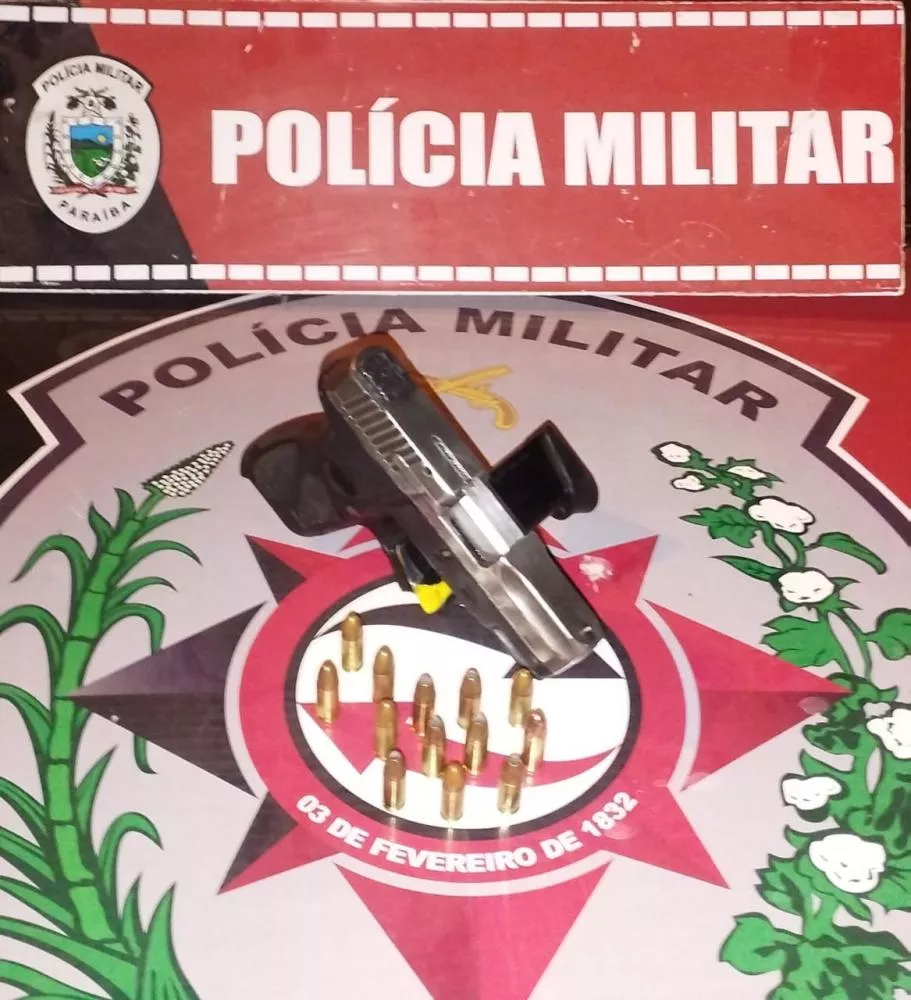 Polícia Militar apreende pistola 9mm com numeração raspada em São Bento-PB