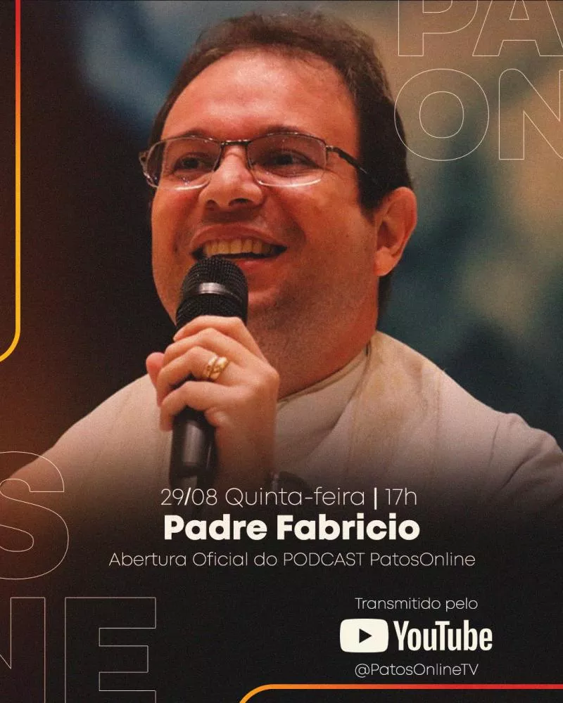 Padre Fabrício Dias inaugura novo estúdio do PodCast do Patos Online nesta quinta-feira, 29 de agosto