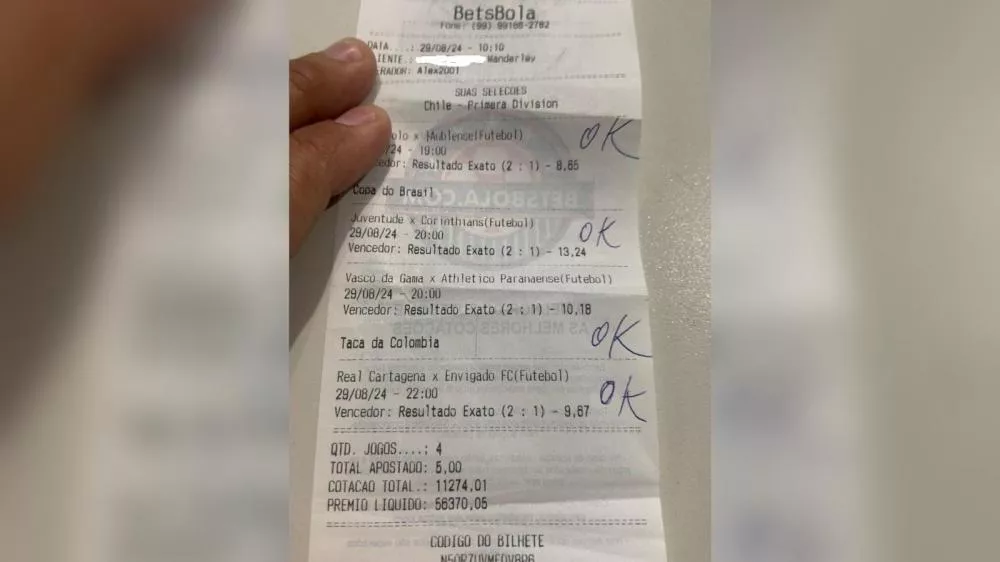 Patoense acerta palpites e ganha mais de R$ 56 mil em apostas esportivas com apenas R$ 5,00