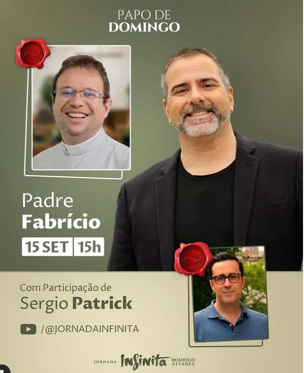 Padre Fabrício participa de live com o escritor e jornalista internacional Rodrigo Alvarez neste domingo, 15/09