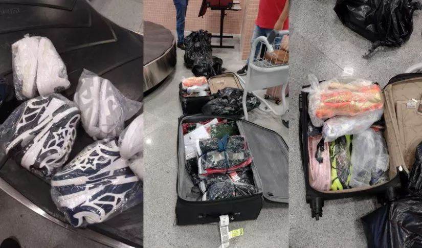 Diversos produtos falsificados são apreendidos pela PF no aeroporto de Campina Grande