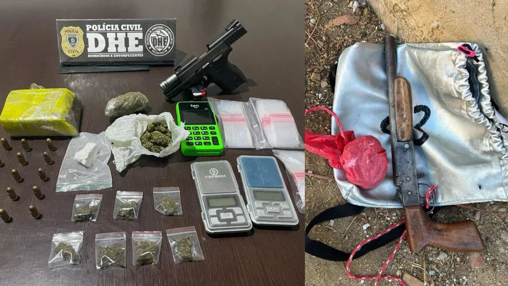 DHE apreende armas e drogas em ações na cidade de Patos