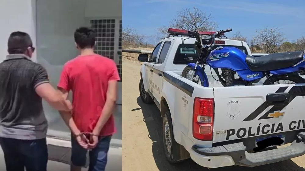 Jovem de 22 anos é preso em flagrante pela DRF por furtos de motocicletas em Patos