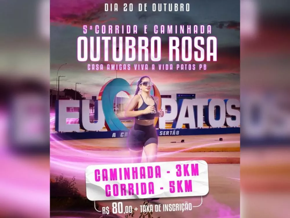 5ª Corrida e Caminhada pela Vida em Patos-PB, segue com inscrições ainda abertas para o evento que promove a conscientização sobre o câncer