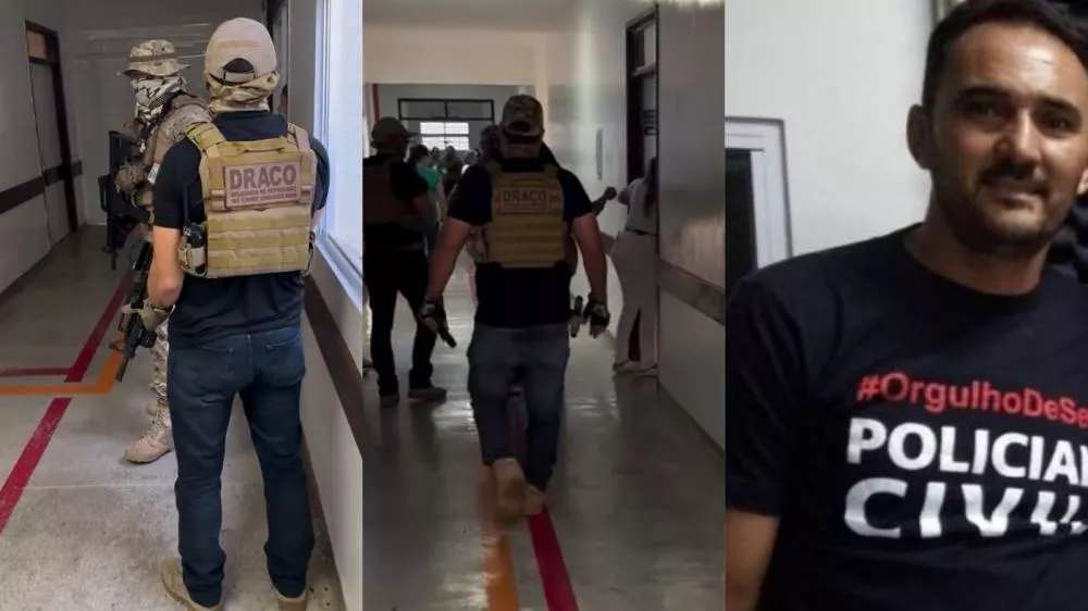 À direita o policial civil Jerre Adriano (Foto: reprodução/DRACO)