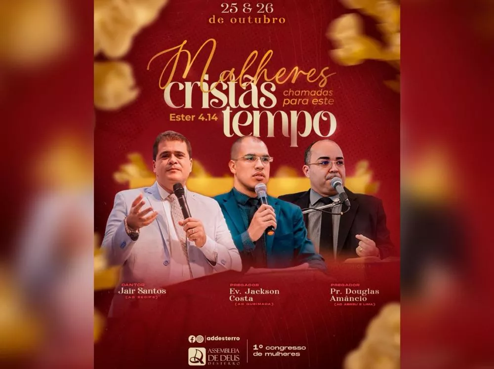 Primeiro Congresso de Mulheres acontecerá em Desterro-PB com fé, louvor e adoração