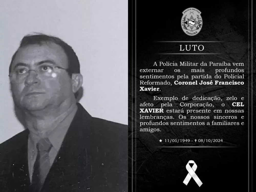 Polícia Militar emite Nota de Pesar pelo falecimento do Coronel Xavier, ex-comandante do 3º BPM