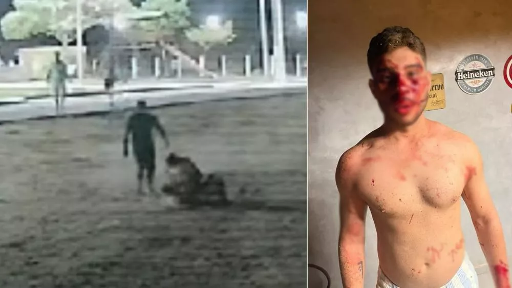 Jovem é espancado violentamente em Ipueira e câmera de segurança flagra agressões; veja vídeo