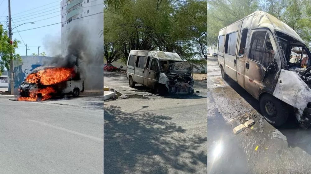 Incêndio em van é registrado no bairro Maternidade, em Patos, na tarde desta sexta-feira (11); não houve vítimas