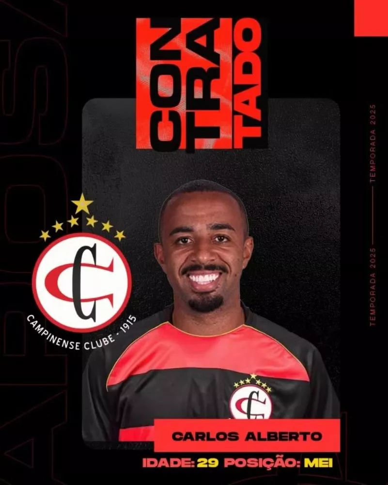 Campinense anuncia contratação de meio-campista e chega a sete jogadores no elenco 2025