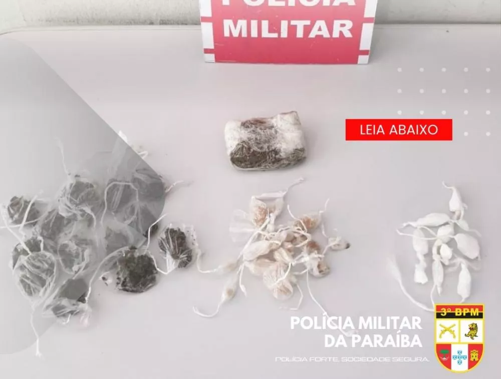 Polícia Militar apreende drogas em ação na cidade de Desterro-PB
