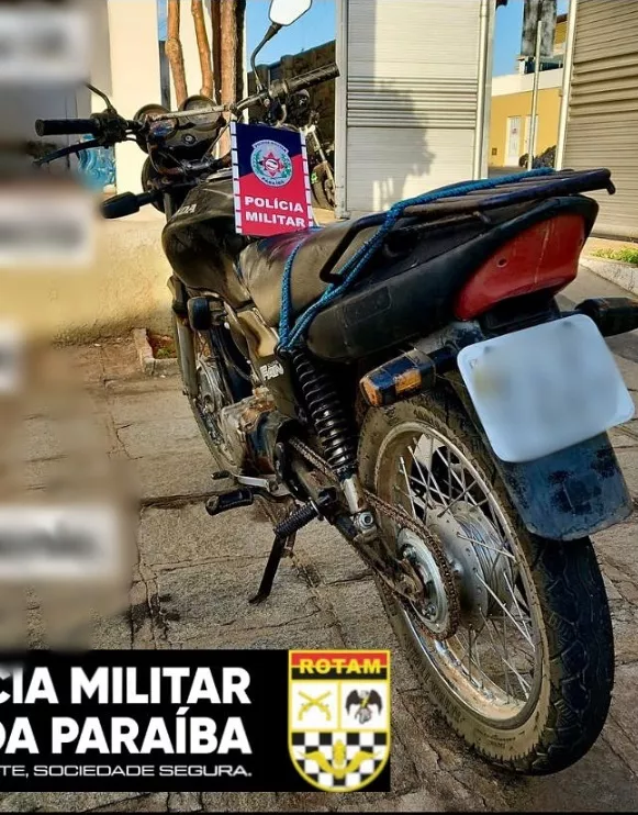Polícia Militar apreende motocicleta com sinais de adulteração nesta segunda (21) em Patos