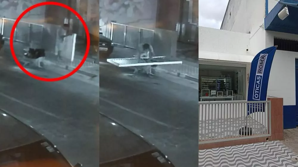 Homem é flagrado furtando portão de estabelecimento no Centro de Patos; veja vídeo