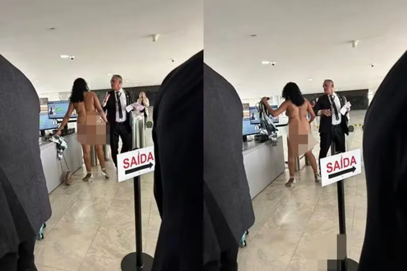 Mulher fica pelada no Palácio do Planalto, em Brasília, e pede para ser ouvida por Lula ou Alckimin