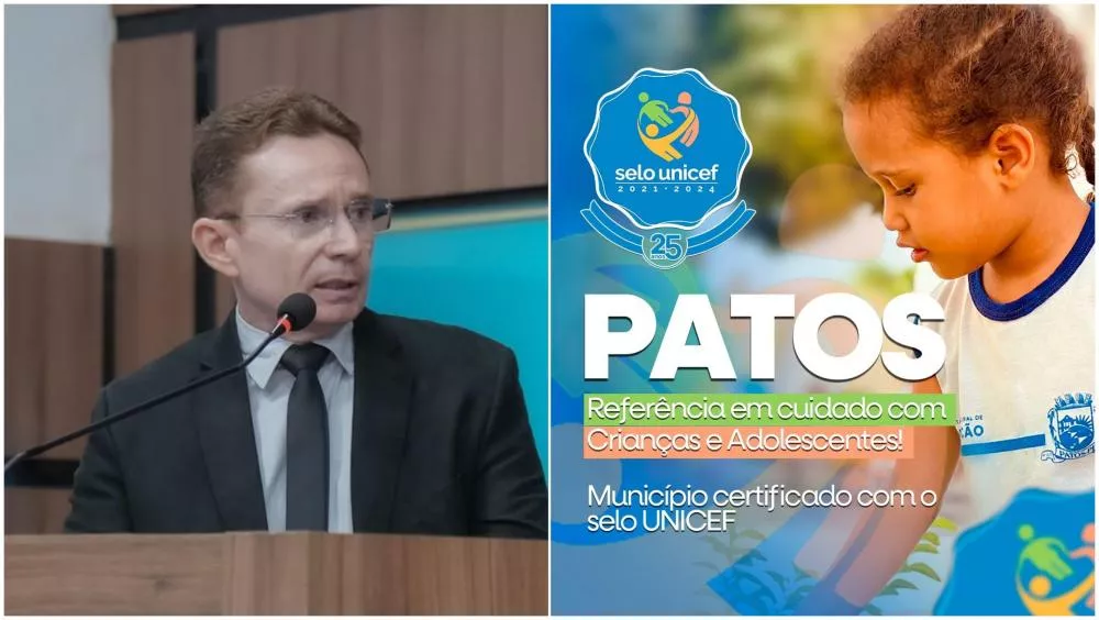  Sales Júnior destaca referência de Patos no Selo Unicef e compromisso com crianças e adolescentes