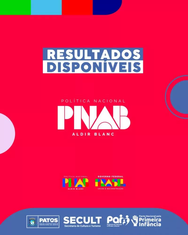 Prefeitura de Patos publica resultados preliminares da análise de mérito da Política Nacional Aldir Blanc