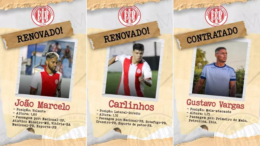 Esporte de Patos anuncia primeiros nomes do elenco para o Paraibano 2025