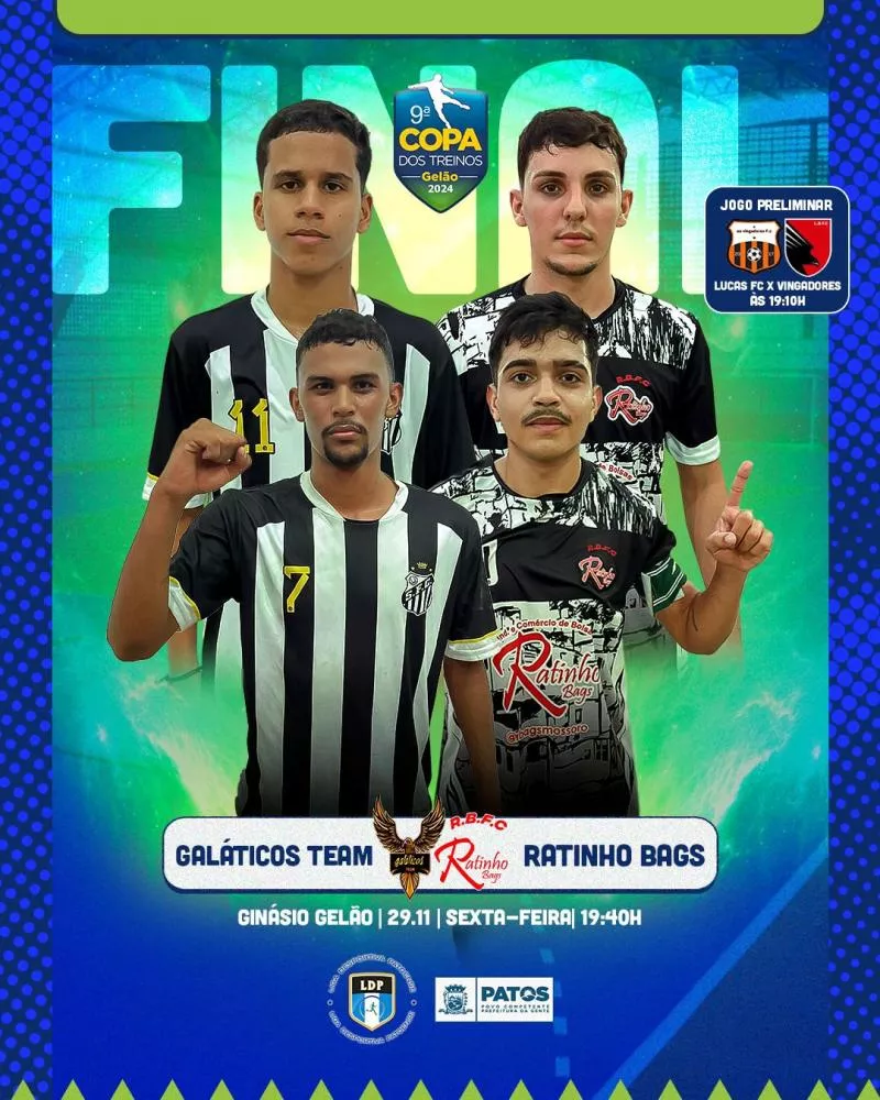 Noite de decisão: Galáticos Team e Ratinho Bags duelam pela final da 9ª Copa dos Treinos do Gelão, em Patos
