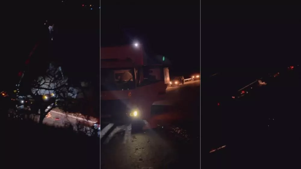 Engarrafamento quilométrico é registrado na Serra do Teixeira durante remoção de caminhão acidentado