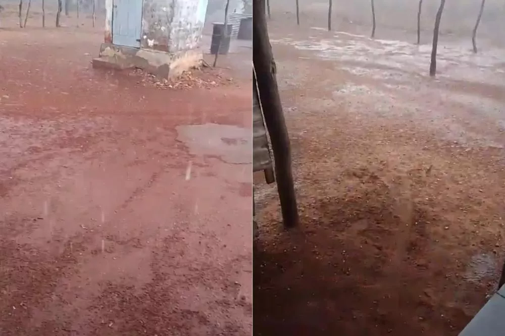 Moradores da zona rural de São Mamede registram chuva de granizo na tarde desta quarta-feira (04); veja vídeo