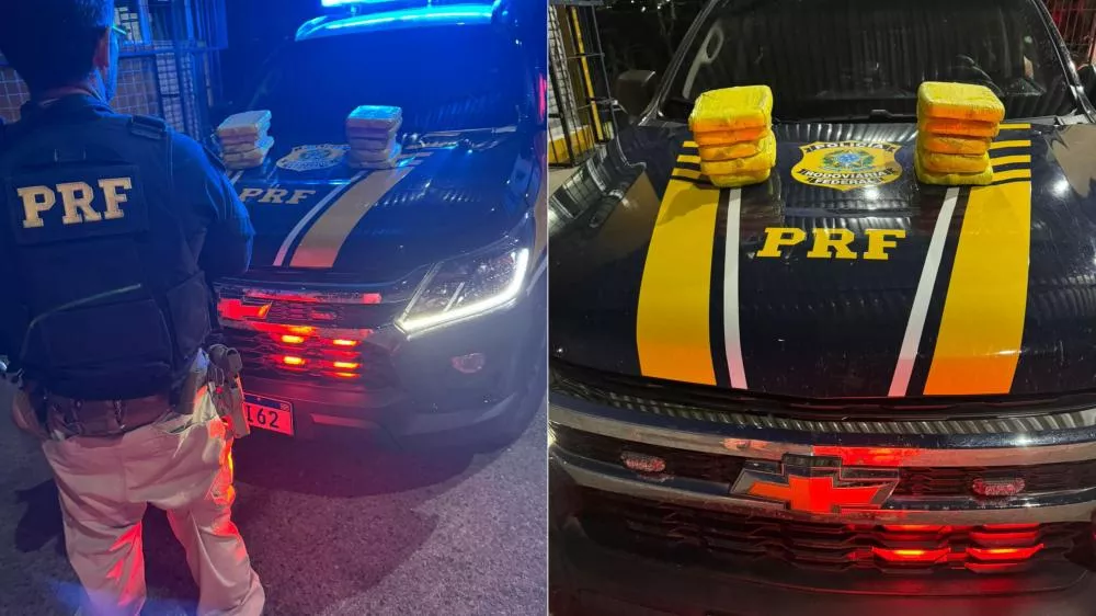 PRF na Paraíba apreende moto clonada e tira de circulação 11 kg de cocaína