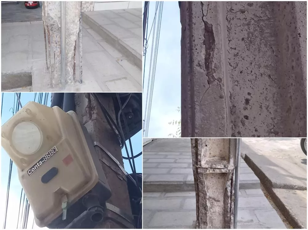 Morador cobra da Energisa troca de poste na Rua Capitão Manoel Gomes; empresa se pronuncia sobre o caso